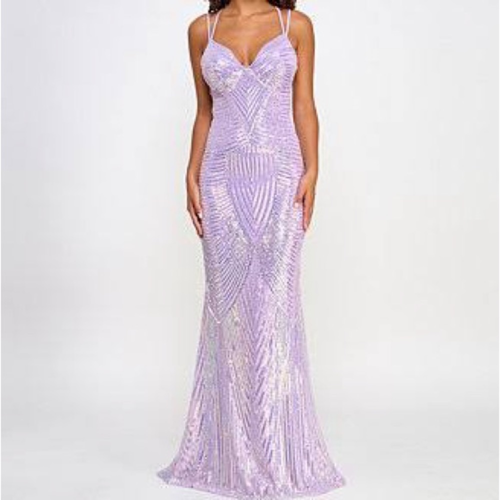 Light Pink Sequin Prom Dress – Worn Once – Size __ – Perfect Condition